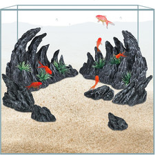 Decorazione per Acquario, Grande Canyon, Set Di 7 Pietre Decorative in Resina, A