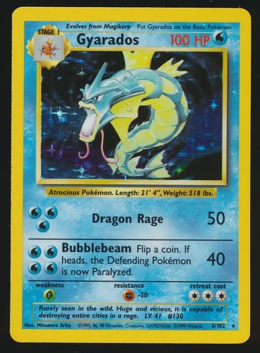 Gyarados 102 pokemon - 6/102, set