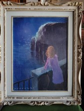 Eliano Fantuzzi (Modena 1909-Verona 1987), "Pensieri sulla terrazza,Capri". Olio