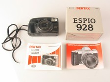 Macchina Fotografica 35mm Pentax Espio 928 con scatola e istruzioni, non testata