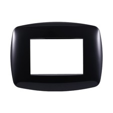 PLACCA COMPATIBILE BTICINO LIVING LIGHT 3 MODULI PLASTICA SLIM COLORE NERO