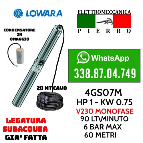 Pompa sommersa per pozzi - pompa, 4"