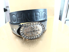 Richmond original belt, black leather, length cm.95, Unisex