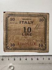 Banconota Guerra 1943 Italia Governo Militare Alleato. 10 lire. Condizione 3 Italia