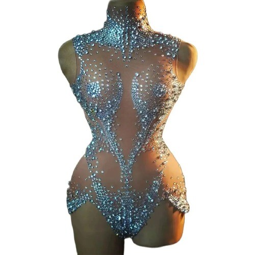 Body donna strass scintillanti