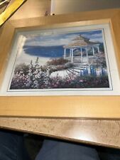 quadro festa casa e giardino. Gazebo in riva al mare. 12x10. In Frame By TC Chiu