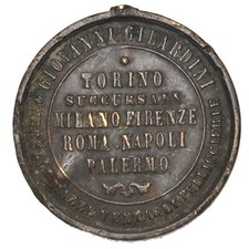REGNO D'ITALIA TORINO Medaglia GIOVANNI GILARDINI OMBRELLI MAZZE VENTAGLI...