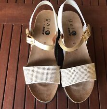 SANDALI GAIA NATURAL WALKING BIANCO E ORO MIS 40
