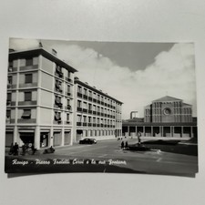 ROVIGO PIAZZA FRATELLI CERVI FONTANA CARTOLINA CON FRANCOBOLLI 