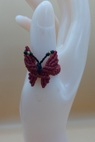 Anillo artesanal hilo macramé - artesanal,