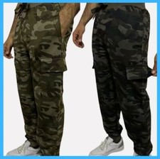 Pantaloni tuta da uomo militari mimetici cargo con tasconi caccia elasticizzati