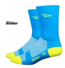 DEFEET CALZE AIREATOR BLUE YELLOW FLUO