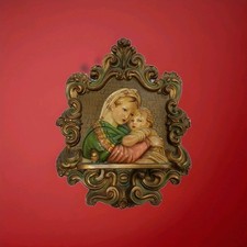 Antico quadro -gesso dipinto -