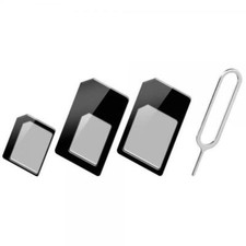 Techly Adattatore Scheda SIM (4 in 1) nano-SIM, Micro-SIM e SIM Nero