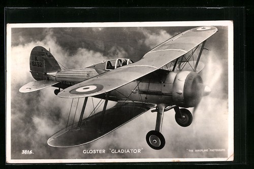 Cartolina gloster gladiator - cartolina,
