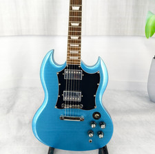 SG chitarra elettrica blu metallizzato tastiera palissandro hardware cromato spedizione veloce