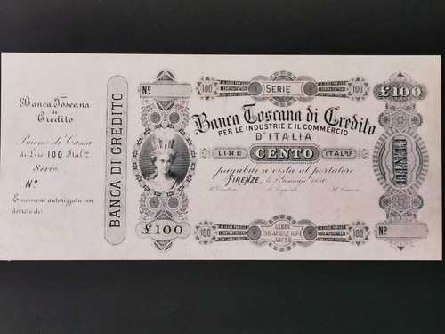 363 100 lire banca toscana - lire, di