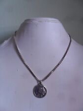 COLLANA ANNI '60 CON CIONDOLO IN ARGENTO 925 MONETA GRECA DOUBLE FACE