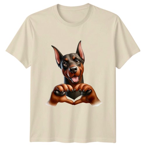 Maglietta doberman heart - doberman, paws