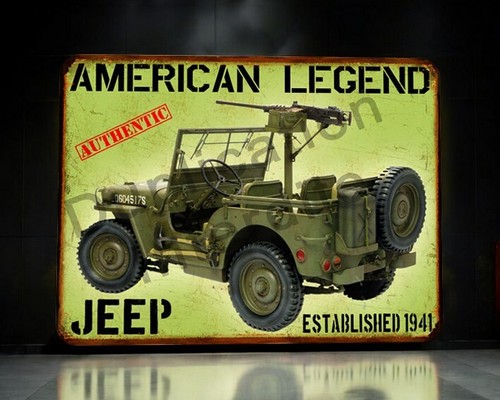 Plaque métal vintage jeep - métal,