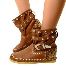 Indianini Bassi in Pelle Cuoio con Fibbie Originali KikkiLine