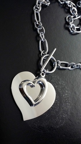 Collana grossa acciaio argento - grossa,