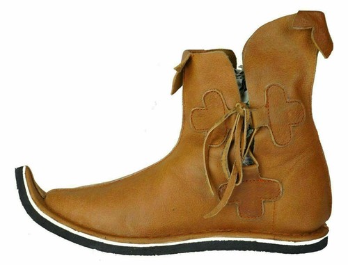 Scarpe pelle medievale - pelle,