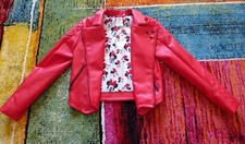 Giacca Giubbotto bimba da motociclista, Minnie Disney Store, rosso,Tg.11/12 anni