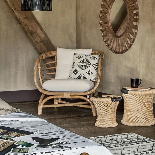 Poltrona con cuscino rattan - poltrona,
