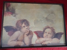Stampa Quadro cornice in legno  con vetro Puttini di Raffaello mis 50x70