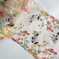 Lace Embroidered Mesh Fabric