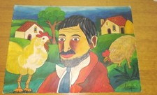 Beppe serafini dipinto incisione su cartone 35x25