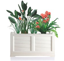 FIORIERA ARREDO CM.80X42,5X42h BIANCO VASO RETTANGOLARE RESINA GIARDINO 2025