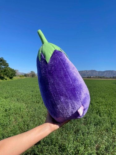 Cojín berenjena gigante hecho - berenjena,