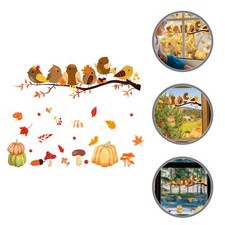  Harvest Window Decal Decorations Thanksgiving Glass Cling Autumn Wall Stickers