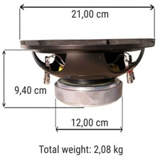 SUBWOOFER MASTER AUDIO CW800/4+4TP 20,00 cm 8" 200 watt rms 400 watt max auto