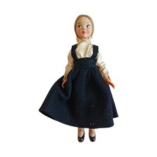 Bambola Antica Lenci Torino Epoca Panno Lana Abito Tradizionale Vintage Rara