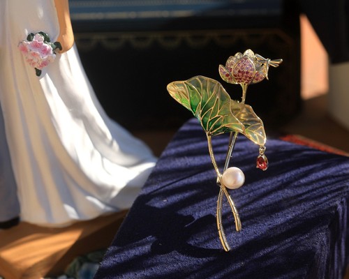 Broche art nouveau - broche, fleur