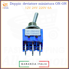 Micro interruttore doppio deviatore a levetta 220V 12V 24V x mini leva bipolare