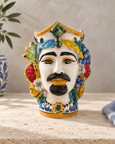 Vaso testa moro - in, ceramica