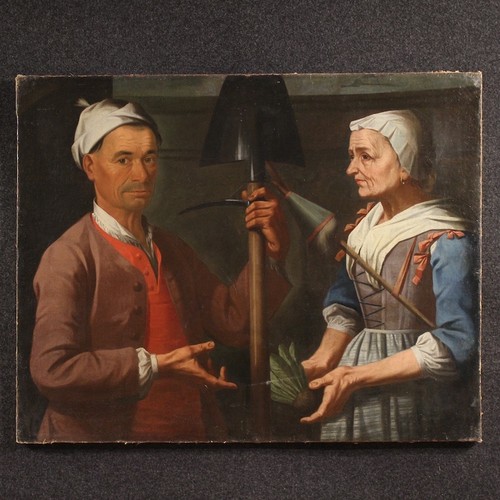 Antico dipinto olio tela - antico,