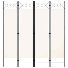 vidaXL Paravento a 4 Pannelli Bianco Crema 160x180 cm