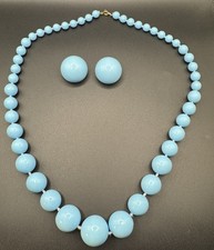 Signed Baby Blue Lucite Beaded