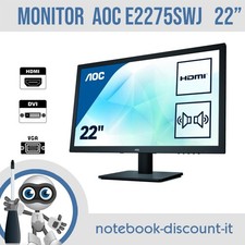 Monitor AOC E2275SWJ Monitor 22" per PC Desktop  Full HD  VGA DVI HDMI  GRADO A-
