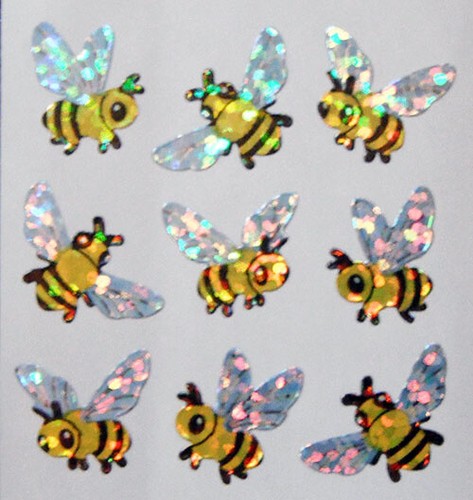 Bees insects glittery - bees,