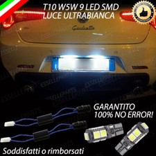 COPPIA LUCI TARGA A 9 LED ALFA ROMEO GIULIETTA T10 W5W CANBUS ULTRALUMINOSI