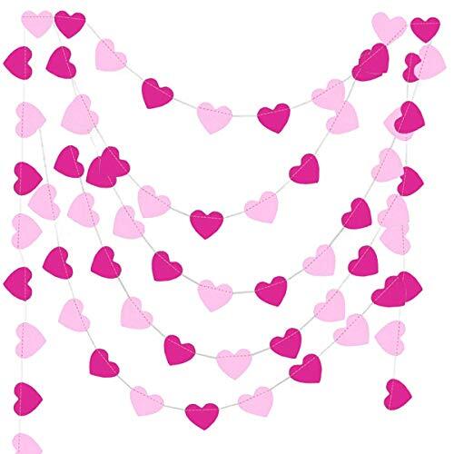 Ghirlanda carta cuori rosa - ghirlanda,