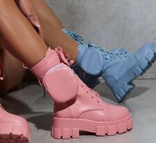 Stivali Donna Tasca Anfibi Portaoggetti biker Stivaletti fashion