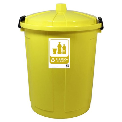 Bidone con coperchio chiuso
