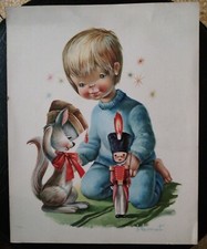 VERNET DISEGNO LIBRI PER RAGAZZI STAMPA A COLORI SOLDATINO VINTAGE ANNI 60